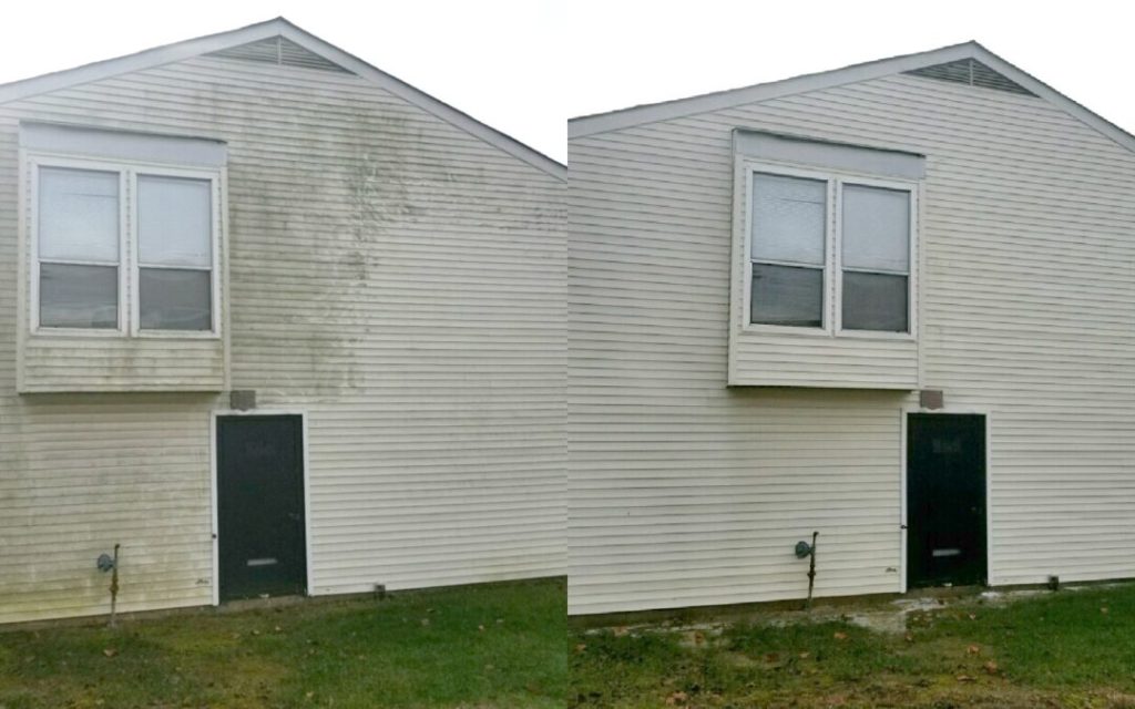 Before and after washing HOA exterior