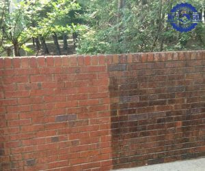 brick cleaning before and after removing black staining Indianapolis