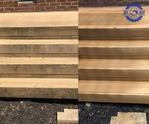 wood fence pressure washing before and after cleaning