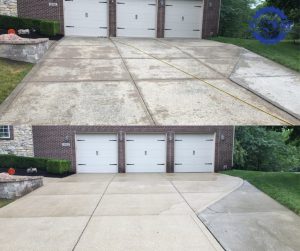 residential driveway cleaning before and after