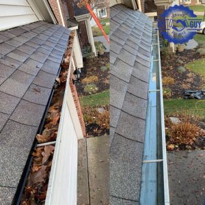 clogged gutter cleaning before and after Indianapolis