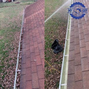 residential gutter cleaning before and after transformation