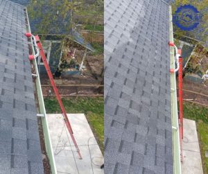before and after professional gutter cleaning service