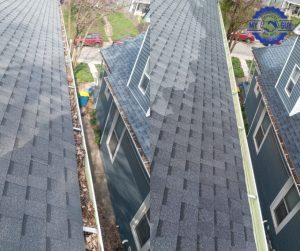 clear gutters after leaf removal before and after cleaning