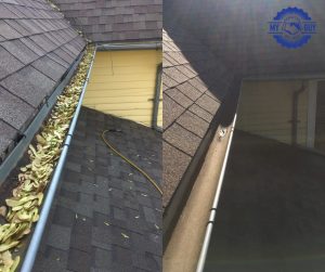 gutter cleaning before and after removing leaves and debris Indianapolis