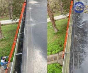 gutter debris removal before and after professional cleaning
