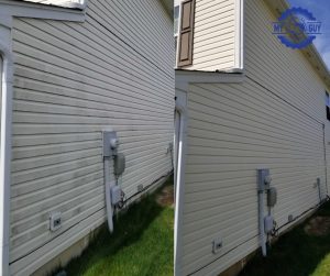 vinyl siding soft wash before and after transformation