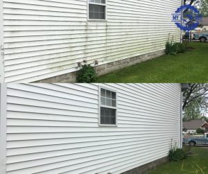before and after siding cleaning house washing service