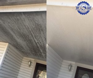 soffits and eaves house washing before and after cleaning Indianapolis