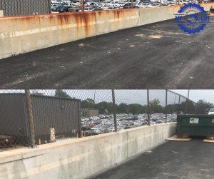 before and after concrete rust stain removal service Indianapolis