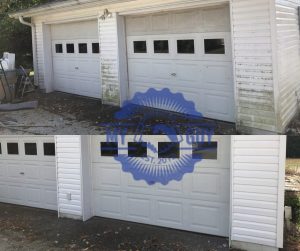 house washing removing green mold from lower siding Indianapolis