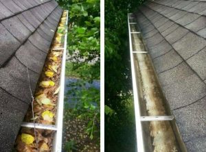 professional gutter cleaning service before and after Indianapolis home