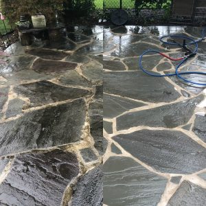residential concrete cleaning before and after pressure washing Indianapolis