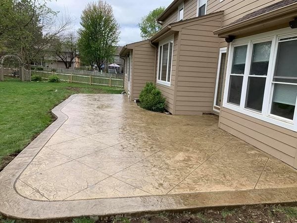 Stamped concrete patio