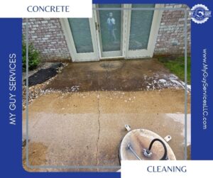 professional concrete cleaning services removing stains from concrete surface