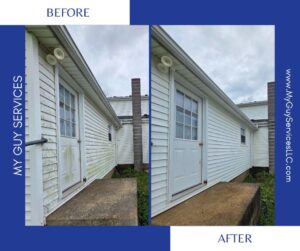 soft wash house cleaning before and after siding restoration
